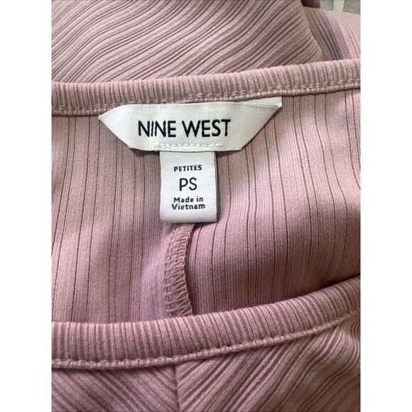 Nine‎ West Wrap Front Dress Size PS Pink Light Color Stretch - Picture 9 of 13